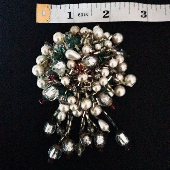 Brooch, Vintage Hand Crafted Mixed Media - Picture 5 of 12